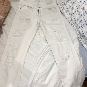 Rag & Bone distressed white jeans